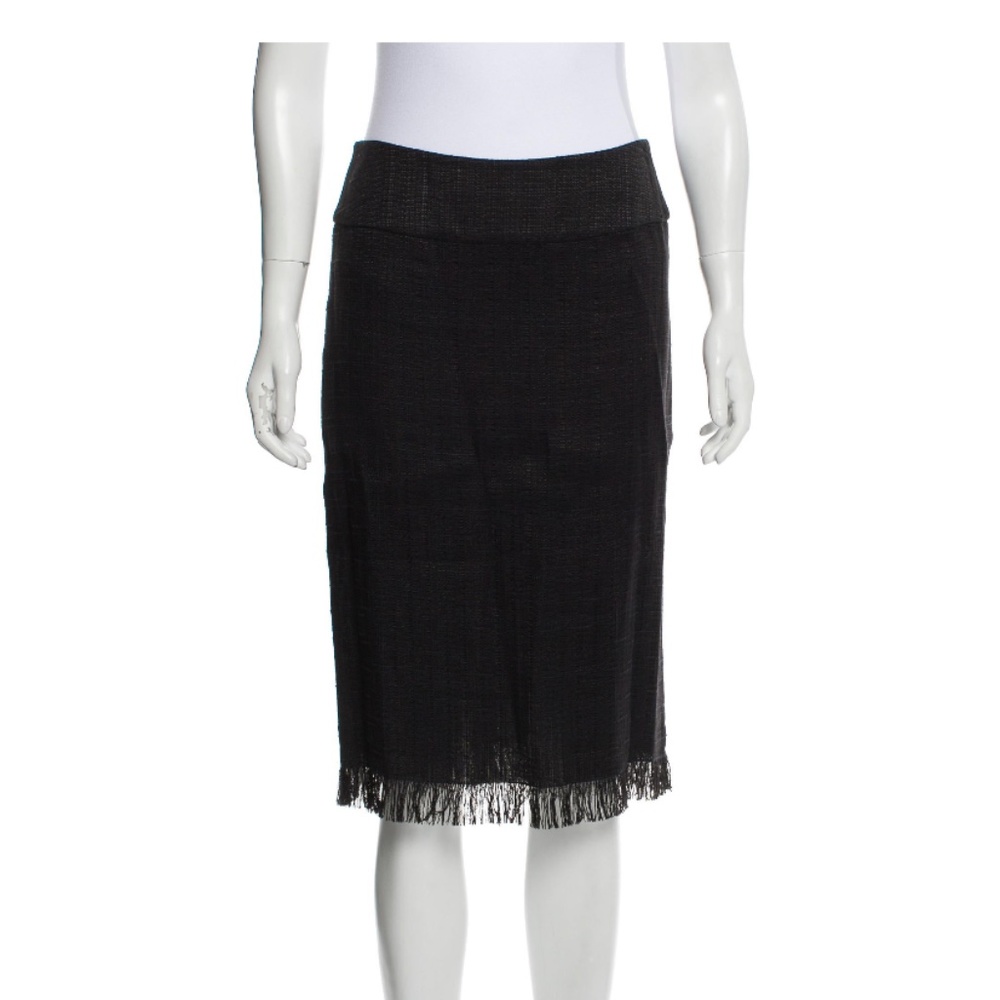 Dolce & Gabbana Fringe-Trimmed Knee-Length Skirt / Size: IT40,US6